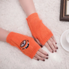 (Buy 1 Get 2) Autumn Winter Women Fashion Devil Eye Embroidered Warm Knitted Half Finger Gloves