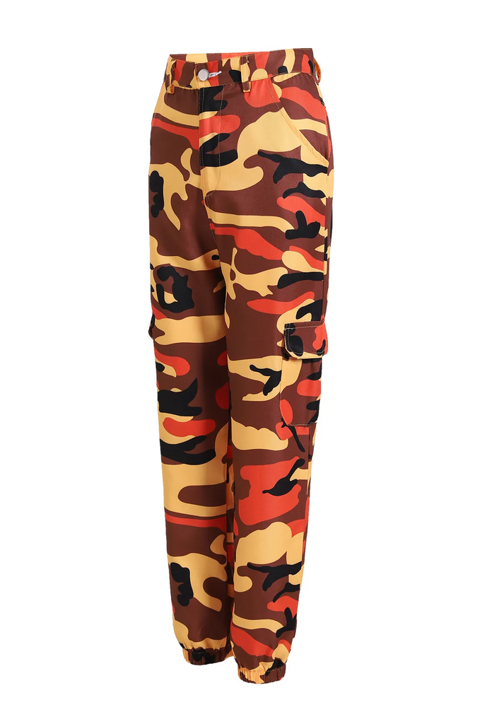 Women Casual Camouflage Print Cargo Pants