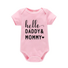 (Buy 1 Get 1) Kids Baby Boys Girls Cute Letters Round Neck Short Sleeve Romper