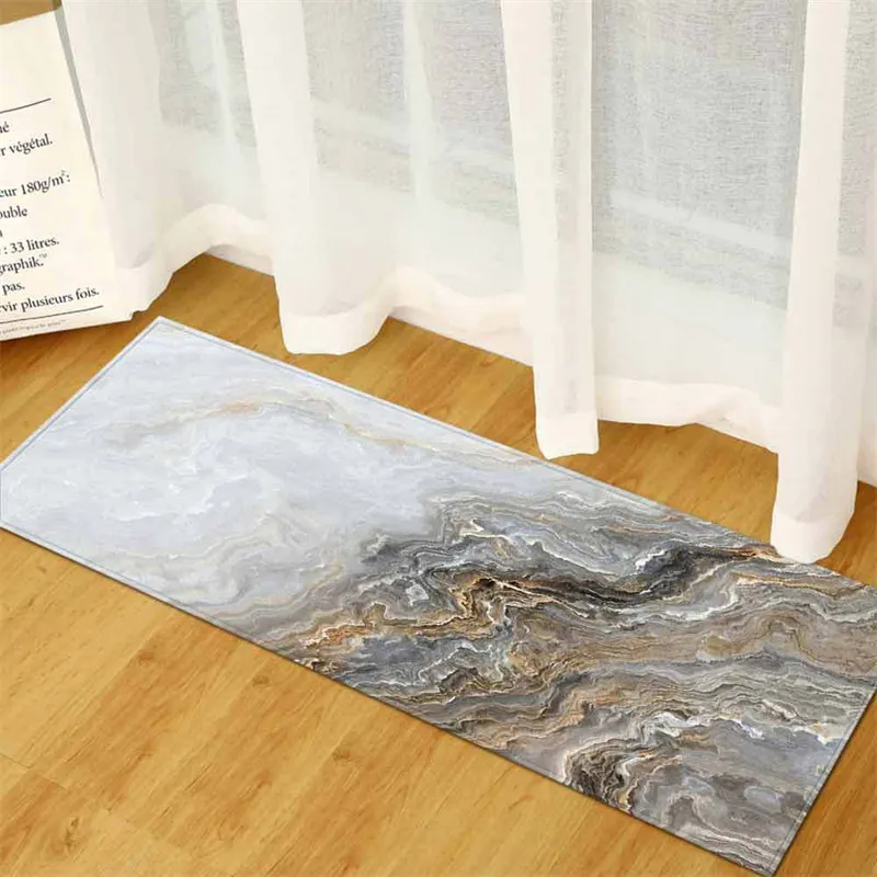 Fashion Marble Pattern Non-Slip Absorbent Wear-Resistant Carpet