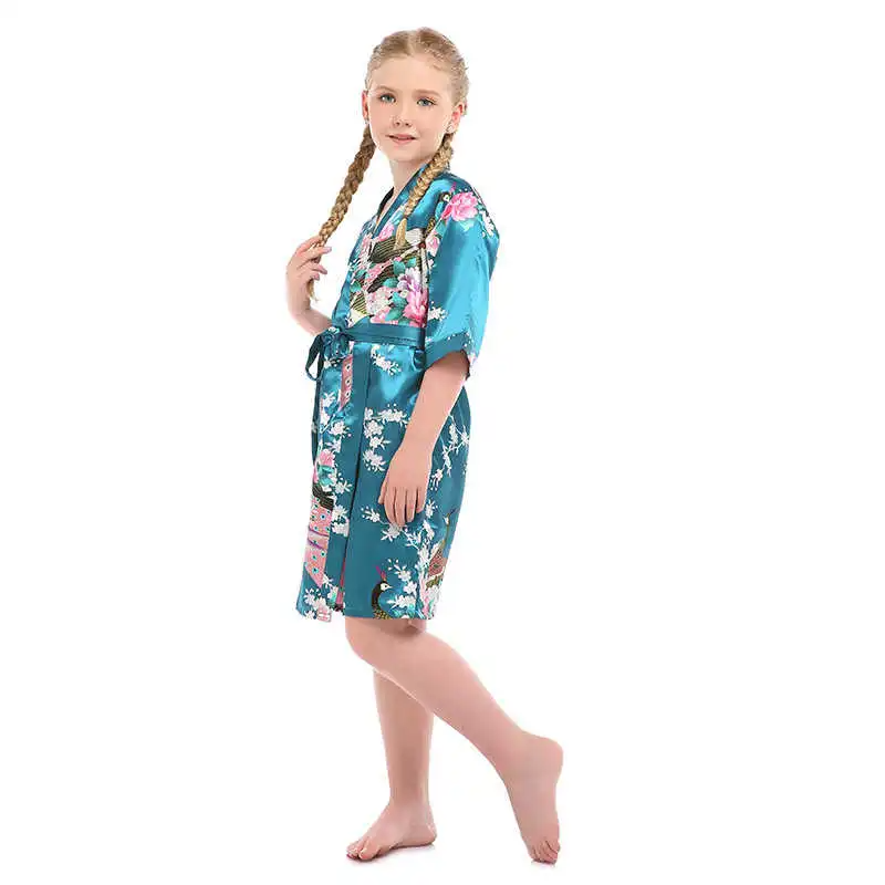 Children Peacock Printing Long-Sleeve Pajamas