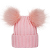 Kids Warm Solid Color Double Pompon Knitting Cap