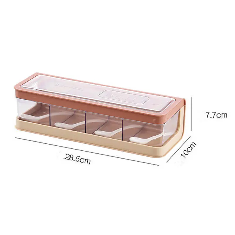 Multifunctional Kitchen Four Gird Seasoning Box