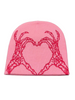 Fashion Heart-Shaped Knitted Dark Jacquard Wool Hat For Lovers