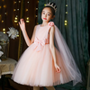 Kids Toddler Big Girls Cute Party Sleeveless Long Sleeve Bow Round Neck Mesh Tutu Princess Dress