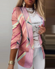 Women Fashion Long Sleeve Tie-Dye Printed Blazers