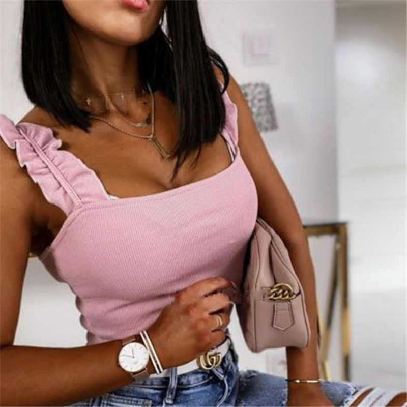 Women Fashion Stringy Selvedge Strap Tank Top