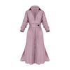 Women Ramadan /Eid  Fashion Casual Solid Color Waist Long Sleeve Irregular Shirt Maxi Dress