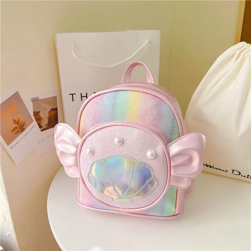 Children Kids Baby Fashion Girls Cartoon Laser Shell Casual Backpack