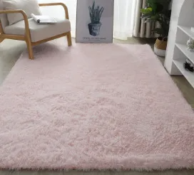 Simple Tie-Dyed Long Plush Thickened Home Round Carpet
