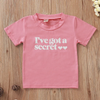 Kids Toddler Big Girls Fashion Casual Cute Solid Color Letter Round Neck Short Sleeve T-Shirt