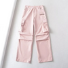 Women Vintage Solid Color Multi-Pocket Cargo Pants