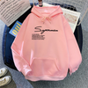 2 Pieces Women'S Fashion Letter Print Loose Fleece Hooded Sweatshirt