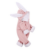 Kids Baby Boys Girls Autumn Winter Casual Cute Solid Color Stripe Rabbit Ears Fleece Long Sleeve Hooded Jumpsuit