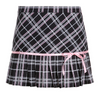 Women'S Fashion Edgy Plaid Bowknot Low Waist Pleated Skirt