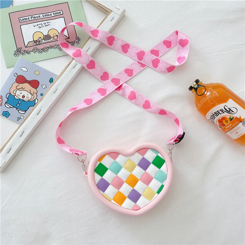 Kids Girls Fashion Sweet Candy Color Heart Shaped Silicone Mini Crossbody Bag