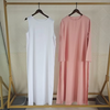 Ramadan /Eid Women Casual Solid Color Long Sleeve Dress Two-Piece Set