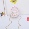 Girls Round Flower Decoration Crossbody Bag