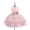 Kids Toddler Big Girls Fashion Party Cute Sweet Floral Solid Color Pleated Sleeveless Mesh Party Tutu Dress