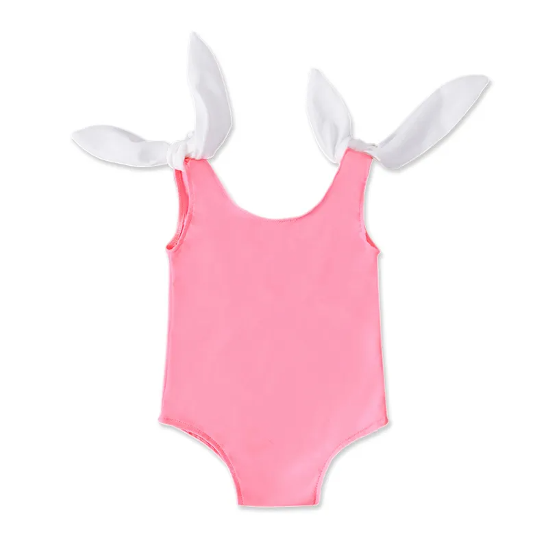 Children Kids Baby Fashion Girls Solid Color One Piece Swimsuit