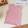 (Buy 1 Get 1) Children Kids Baby Fashion Girls Ruffle Sleeve Solid Color T-Shirt