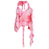 Women Fashion Summer Vacation Floral Tie Dye Print Backless Ruffled Halter Top