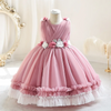 Kids Toddler Big Girls Casual Cute Party Flower Sleeveless Round Neck Tutu Princess Dress