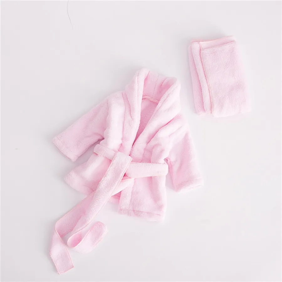 Newborn Photography Solid Color Thickened Bathrobe And Towel Set