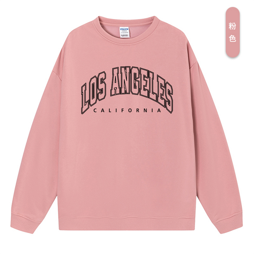 Autumn Plus Size Women Round Neck Loose Long Sleeve Los Angeles Letter Print Round Neck Long Sleeve Pullover Sweatshirt