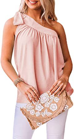 Women Summer Asymmetrical One-Shoulder Casual Top