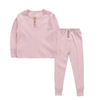 2 Pcs Set Children Solid Color Casual Sleepwear