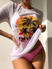 Women'S Fashion Sexy Bikini Printed Cover-Up Swimsuit 3Pcs/Set