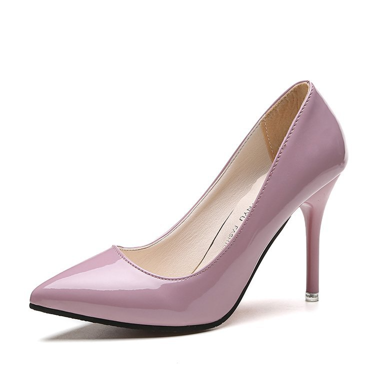 Women Fashion Plus Size Sexy Point-Toe Patent Leather Stiletto Heel Pumps