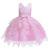 Kids Toddler Girls Fashion Party Cute Sweet Solid Color Floral Embroidery Pleated Sleeveless Mesh Party Tutu Dress