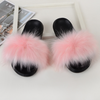 ( 2 pair ) Wholesale Women Winter Fashion Plus Size Faux Fox Fur Plush Flat Slippers