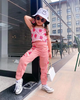 Kids Toddler Big Girls Summer Fashion Casual Cute Color Matching Playd Smiley Face Vest Trousers Set