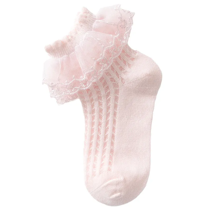 Kids Lace Thin White Mesh Breathable Socks