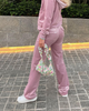 Fashion Women Solid Color Long Sleeve Top Casual Pants Two-Piece Sets