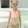 (Buy 1 Get 1) Children Kids Baby Fashion Girls Solid Color Lace One Piece Swimsuit