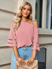 Women'S Fashion Solid Color Metal Button One Shoulder Top