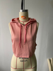 Women Casual Athleisure Fashion Solid Color Sleeveless Loose Hooded Sports Top