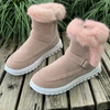 Winter Women Fashionable Plus Size Solid Color Plush Thickened Warm Side Zipper Snow Boots