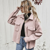 Women Causal Solid Color Lapel Single-Breasted Coat