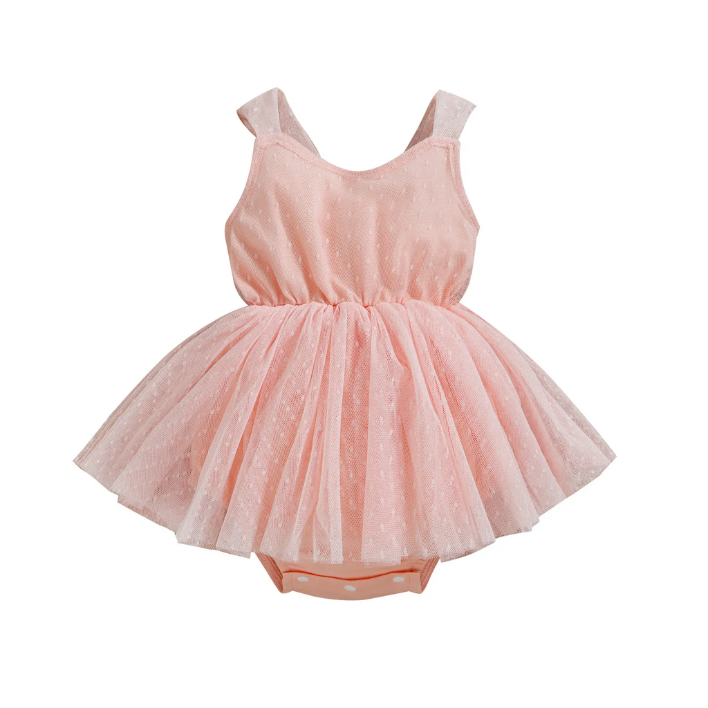 Kids Baby Girls Cute Mesh Bow Slip Dress