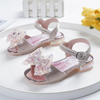 Kids Girls Summer Fashion Cute Bow Sequins Round-Toe Low Ankle Strap Sandals