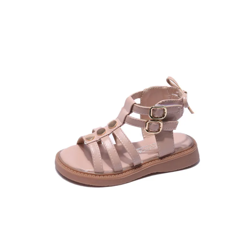 Children Kids Baby Fashion Girls Soft Bottom Open Toe Buckle Ankle Strap Sandals Shoes