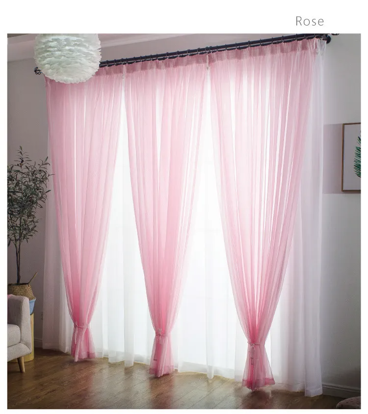 (Buy 1 Get 1) Solid Color Rod Screen Curtain