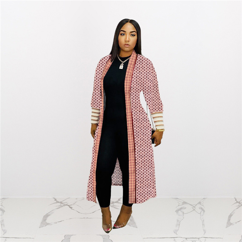 Women Fashion Leopard Print Long Sleeve Cardigan Coat