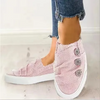 Women Fashion Plus Size Solid Denim Canvas Flat Sneakers