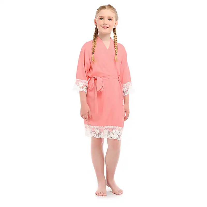 Children Solid Color Simple Loose Night-Robe